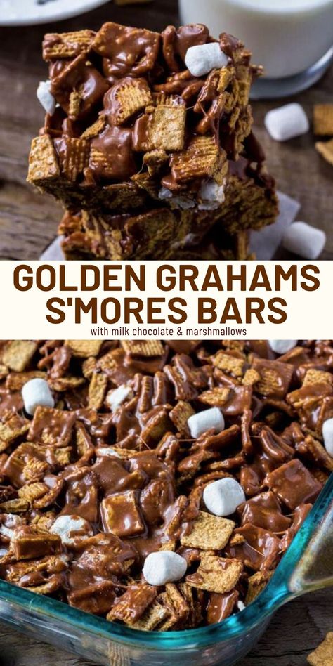 Golden Grams Smores, Golden Grams Recipes, Golden Graham Smores, Golden Grahams Smores Bars, Smores Bar, Golden Grahams, S Mores Bars, Wallpaper Food, S'mores Bar