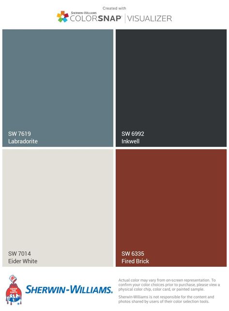 Inkwell Color Palette, Inkwell Sherwin Williams Color Palette, Inkwell Sherwin Williams, Sherwin Williams Palette, Eider White, Sherwin Williams Color Palette, Color Chip, Sherwin Williams, Color Card