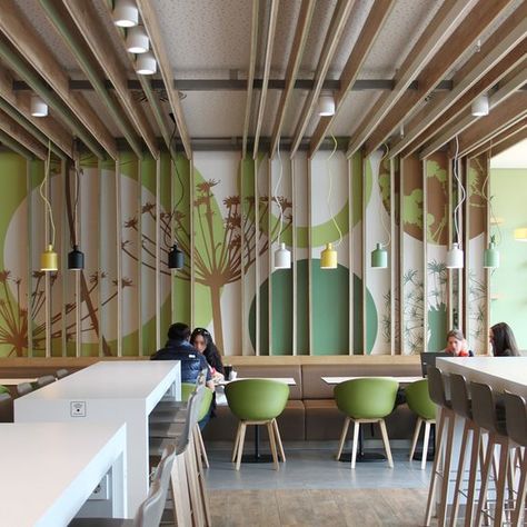 Interesting And Eclectic Food Court Designs To Keep You Engaged - Bored Art Canteen Design, Food Court Design, Café Design, Bakery Interior, Lake House Interior, Bakery Design Interior, Interior Design Business, Cafe Interior Design, Cool Cafe