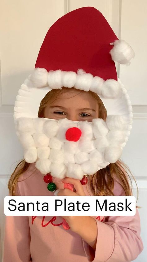 Crafts For Kids Paper, Fest Temaer, Christmas Art Projects, December Crafts, Christmas Crafts For Toddlers, Santa Plate, Preschool Christmas Crafts, Toddler Arts And Crafts, Christmas Arts And Crafts