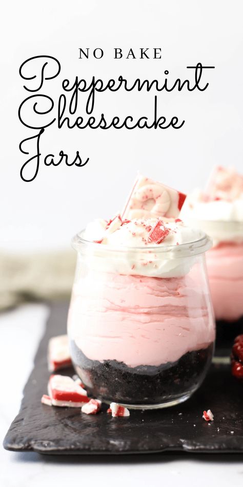 No Bake Peppermint Cheesecake Jars - Simply Made Recipes