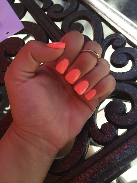 Coral acrylics for the summer Coral Acrylics, Hot Coral Nails, Coral Acrylic Nails, Summa Nails, Uñas Color Coral, Neon Coral Nails, 2023 Nails, Nail Board, Plain Nails