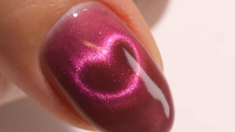 How To Craft the Magnetic Heart Trend – Beyond Polish Magnetic Heart Nails, Magnetic Nail Polish Designs, Heart Trend, Magnetic Nail Polish, Metallic Nail Polish, Heart Magnets, Nail Trend, Eye Nails, Heart Nail