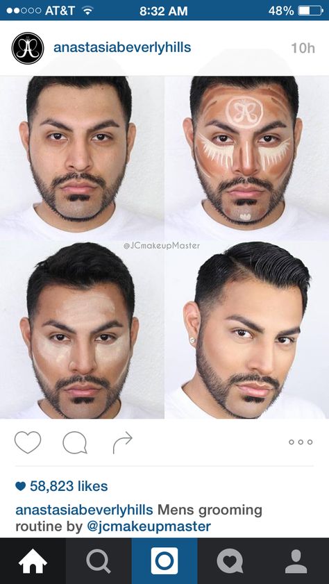 Male contouring                                                                                                                                                                                 More Mens Contour Makeup, Masculine Contour Makeup, Male Contouring, Contour For Men, Contouring Tattoo, Cosplay Makeup Male, Masculine Makeup Ftm, Basic Stage Makeup, Masculine Contour