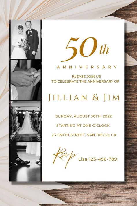 Celebrate the 50th golden anniversary milestone of a lifetime with our captivating collection of 50th anniversary invitations! Our designs capture the essence of love and commitment, making them the perfect choice. With our customizable 50th anniversary invitation templates, you can add a personal touch that reflects the couple's unique story. From elegant golden accents to timeless patterns, our 50th anniversary invites are sure to impress your guests. Golden Anniversary Invitations, Anniversary Invite, 50th Golden Anniversary, 50th Anniversary Invitations, Anniversary Invitation, Golden Anniversary, Anniversary Invitations, 50th Wedding Anniversary, 50th Wedding