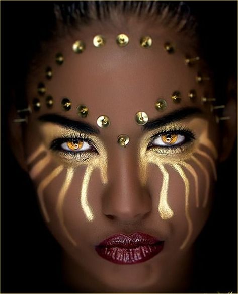 Fantasy Art, Paint, Makeup, Silver, Gold, Beauty, White, Black, Art