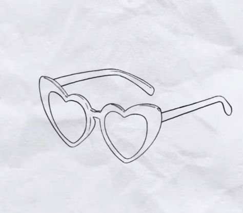 Heart Shaped Sunglasses Tattoo, Heart Shaped Glasses Tattoo, Heart Glasses Tattoo, Heart Sunglasses Tattoo, Heart Sunglasses Drawing, Heart Glasses Drawing, Utopia Outfit, Eye Glasses Tattoo, Sunglass Tattoo