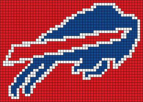 Alpha pattern #166500 | BraceletBook Buffalo Bills Pixel Art, Buffalo Bills Knitting Pattern, Buffalo Bills Cross Stitch Pattern, Nfl Pixel Art, Buffalo Bills Crochet, Football Pixel Art, Crochet Seahawks, Buffalo Bills Baby, Perler Pattern