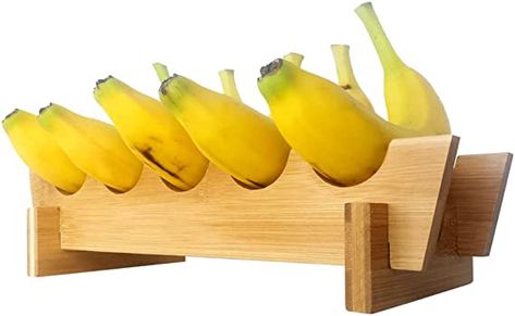 Storing Bananas, Banana Storage, How To Store Bananas, Keep Bananas Fresh, Bunch Of Bananas, Natural Shelves, Banana Holder, Banana Stand, Kitchenware Design