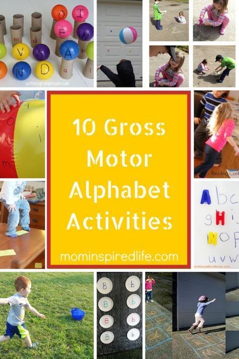 10 Gross Motor Alphabet Activities Alphabet Activities For Toddlers, Preschool Gross Motor, Alphabet Activities For Preschoolers, Abc Activities, Gross Motor Activities, Preschool Literacy, Teaching The Alphabet, Motor Skills Activities, Alphabet Activities Preschool