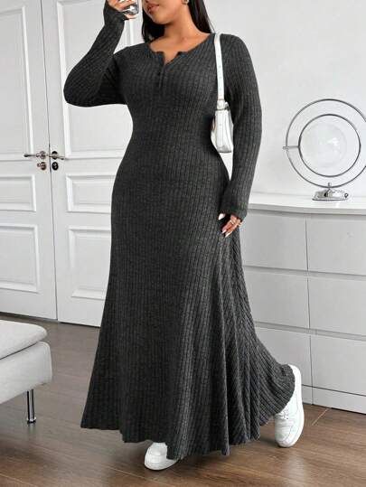 Winter Maxi, Maxi Outfits, Dress Autumn, Ribbed Dress, Mode Casual, Hooded Dress, Empire Waist Dress, Long Dress Casual, Women Maxi