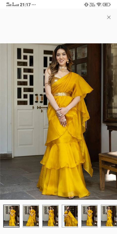 Lengha For Mehendi Function, Bridal Outfits For Haldi Ceremony, Haldi Look For Bride Sister In Saree, Wedding Bride Sister Dress, Haldi Function Dress For Bride Indian, Yellow Frill Saree For Haldi, Haldi Dress For Bride Sister Indian, Yellow Dress For Haldi Function For Sister, Yellow Sari For Haldi Function