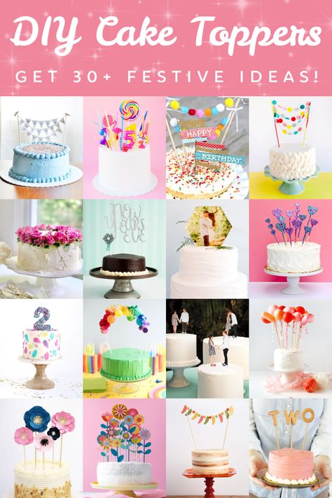 Make DIY Cake Toppers Origami Cake Topper, Diy Birthday Cake Topper Ideas, Easy Cake Toppers Diy, Handmade Cake Toppers Birthday, Homemade Cake Topper, Diy Cake Decorating Birthday, Happy Birthday Eve, Diy Cake Topper Printable, Diy Cake Toppers