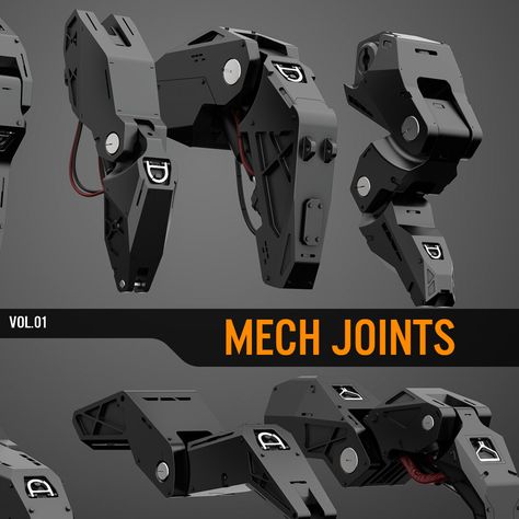 ArtStation - Mech Joints - Kitbash Vol.01 Robotic Joints, Mech Joints, Robot Anatomy, Mech Parts, Robot Joints, Spider Mech, Sci Fi Floor, Space Miner, Robot Designs