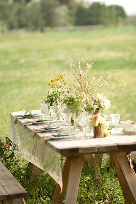 . Table Set Up, Wooden Table, A Picnic, Picnic Table, Table Set, Outdoor Table, Garden Party, Outdoor Dining, Table Setting