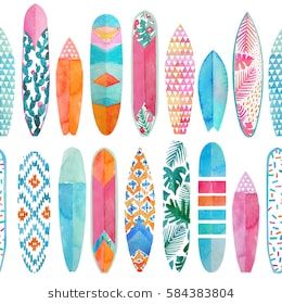 Surfboard Illustration, Surfboard Pattern, Surfing Wallpaper, Surfing Board, Surf Necklace, Tropical Sea, Surf Boards, Surfboard Art, Beach Tropical