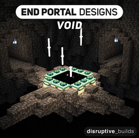 Minecraft End Rod Ideas, End Builds Minecraft, End Minecraft Builds, End Portal Room Design, Mc Portal Design, End Portal Room Minecraft, End Base Minecraft, Minecraft End Portal Room Design, Minecraft End Base