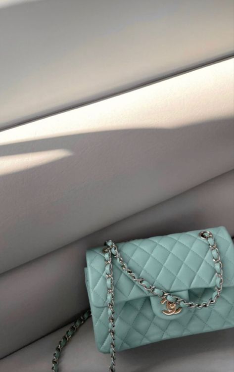 tiffany blue chanel purse Blue Chanel Bag, Sophia Roe, Blue Chanel, Classy Aesthetic, Luxury Purses, Pretty Bags, Tiffany Blue, Cute Bags, Chanel Bag