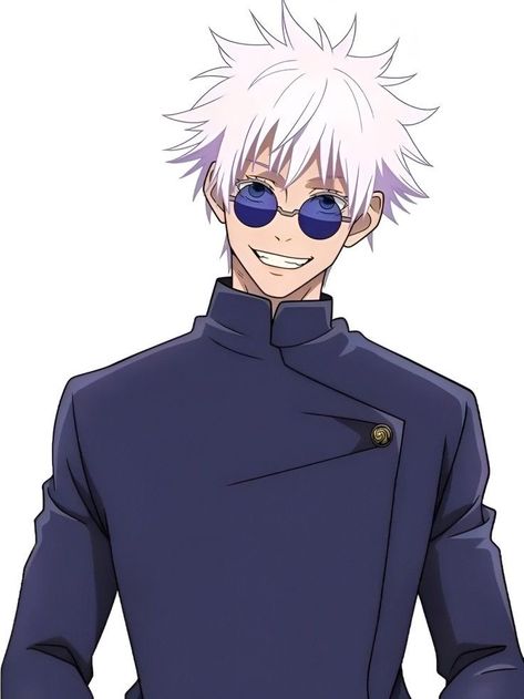 Cool Gojo Satoru, Gojo Satoru Cardboard Cutout, Gojo Satoru Images, Gojo Front Profile, Gojo Satoru Reference, Goju Santoro Anime, Gojo Satoru Jjk 0, Satoru Gojo Official Art, Gojo Satoru Full Body Pic