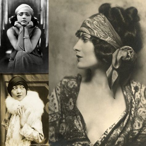 1920s Scarf Hair, 1920s Hair Scarf, 1920s Scarf, Evelyn Brent, 20s Makeup, Polish Actress, 1920s Fashion Women, High Class Fashion, 1920s Hair