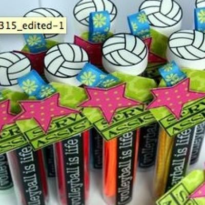 homemade softball gifts - Google Search Volleyball Snacks, Volleyball Decorations, Volleyball Stickers, Volleyball Crafts, Volleyball Locker, Team Treats, Volleyball Images, Volleyball Party, Volleyball Team Gifts