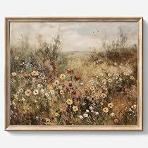 Bathroom Painting, Rustic Landscaping, Wildflower Meadow, Unique Bathroom, Home Office Bedroom, Floral Poster, Wall Art Vintage, Living Room Bathroom, Painting Bathroom