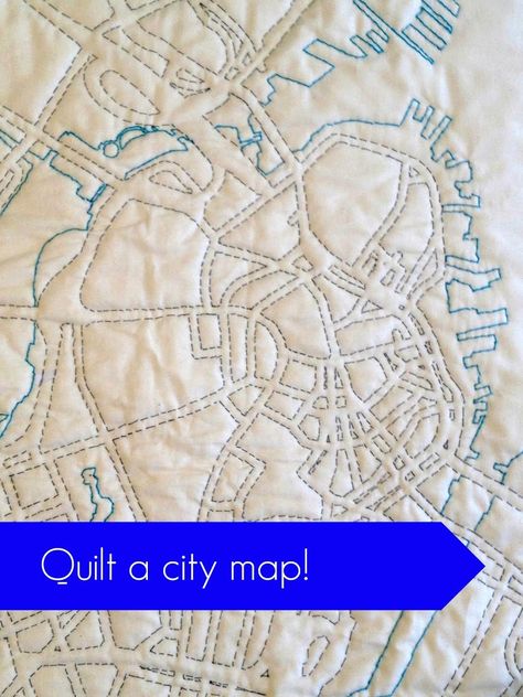 A while ago I read about Haptic Lab, a company that makes quilts using city maps, combining my love of Dnd Quilt, River Embroidery, Map Quilts, Map Embroidery, Timmy Time, Map Quilt, Sew Quilt, Quilt Modernen, Block Quilt