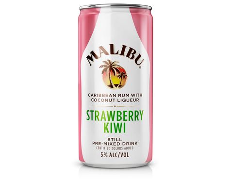 Malibu Rum Flavors, Peach Rum, Strawberry Daiquiri Cocktail, Malibu Rum Drinks, Malibu Pineapple, Malibu Cocktails, Coconut Liqueur, Malibu Drinks, Canned Strawberries