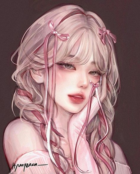 On Instagram Anime Girlies Cute, Hyunpeach Art, Female Digital Art, Digital Art Anime, Cute Profile Pictures, Art Portrait, Cute Art Styles, Portrait Illustration, Sketchbook Art Inspiration