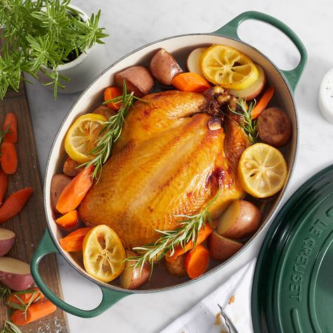 Braised Whole Chicken, Chicken With Potatoes And Carrots, Chermoula Chicken, Dutch Oven Chicken, Chicken With Potatoes, Potatoes And Carrots, Oven Chicken Recipes, Rustic Recipes, Whole Chicken Recipes