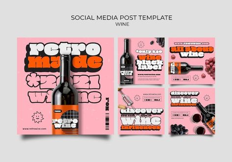 Free PSD | Retro wine social media post template Wine Social Media, Social Media Post Template, Post Templates, Social Media Template, Free Psd, Media Post, Social Media Post, Graphic Resources, Banners