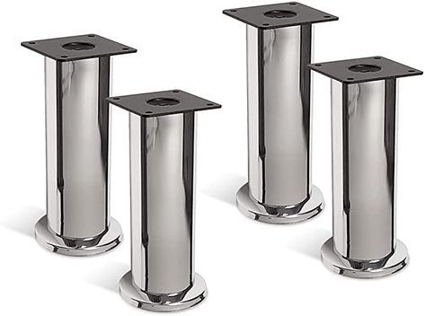 Metal Sofa Legs, Furniture Legs, Steel - Set of 4 New (4-7/8") - - Amazon.com Metal Sofa, Sofa Legs, Uneven Floor, Furniture Legs, Color Chrome, Plate Size, Steel Legs, Chrome Plating, Chrome Finish