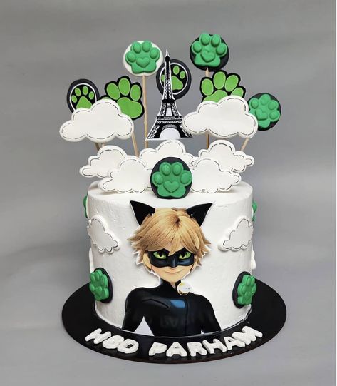 Cat Noir Cake, Cat Noir Cake Ideas, Cat Noir Birthday Cake, Miraculous Cake Ideas, Cat Noir Birthday Party Ideas, Ladybug And Cat Noir Cupcakes, Miraculous Cake Birthday, Ladybug And Cat Noir Cake, Ladybug And Cat Noir Birthday Cake