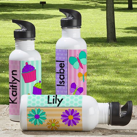 Personalized Water Bottle for Girls - Just For Her Sublimation Bottle, Unique School Supplies, Personalized Water Bottles Kids, Bottle Girls, Coloring For Boys, Kids School Supplies, Personalized Water Bottle, Filtered Water Bottle, Aluminum Water Bottles