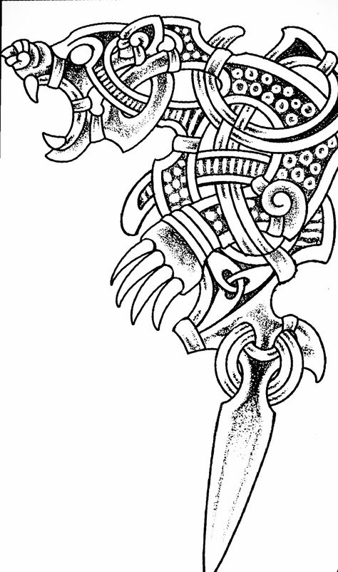 Viking Tattoo Design Drawings, Viking Designs Pattern, Nordic Dragon Tattoo, Ega Tattoo, Viking Head Tattoo, Ragnarok Tattoo, Fill In Tattoos, Norse Tattoo Ideas, Celtic Warrior Tattoos