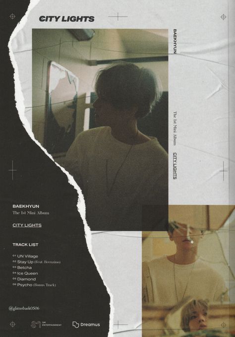 Collage Photography, Texture Graphic Design, Pop Posters, Cover Art Design, Torn Paper, Collage Design, Album Cover Art, Exo Baekhyun, Creative Photos