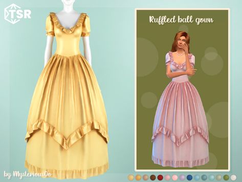 The Sims Resource - Ruffled ball gown 1800s Dresses, 1800's Dress, Sims Medieval, Vip Dress, Sims Packs, Sims 4 Dresses, Sims 4 Cc Packs, Sims 4 Mods Clothes, Sims 4 Game