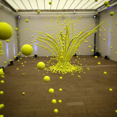 Tennis Artwork, Ball Installation, Tennis Art, Artistic Installation, 3d Studio, Installation Design, Wow Art, Sports Art, Sculpture Installation