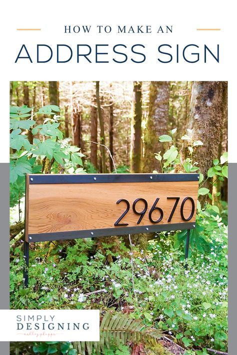 How to make an Address Sign - DIY Address Sign Diy Address Sign, Address Signs For Yard, Best Paint Sprayer, Ranch Gates, House Numbers Diy, Diy Side Table, Cat House Diy, Outdoor Signage, Diy Outdoor Decor