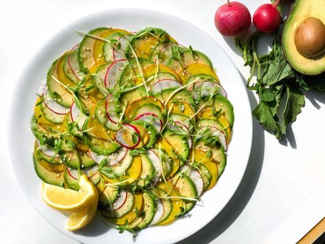 Vegetarian Carpaccio, Cucumber Carpaccio, Vegetable Carpaccio, Avocado Carpaccio, Carpaccio Recipe, Side Salads, Golden Beets, Lettuce Cups, Summer Rolls