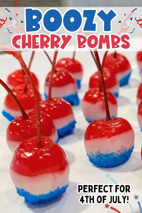 Boozy Cherry Bombs Quick Easy Christmas Treats, Drunken Cherries, Edible Cocktails, Cherry Bars, Summer Food Party, Chocolate Sticks, Easy Christmas Treats, Boozy Desserts, Holiday Meal