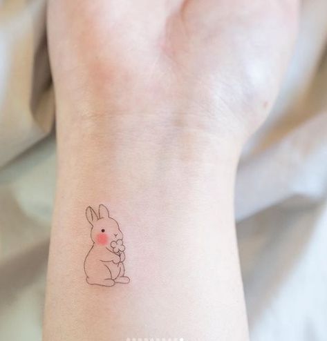 Easter Bunny Tattoo, Bunny Ankle Tattoo, Rabbit Tattoo, Bunny Tattoos, Rabbit Tattoos, Cute Little Tattoos, Cute Tiny Tattoos, Subtle Tattoos, Dream Tattoos