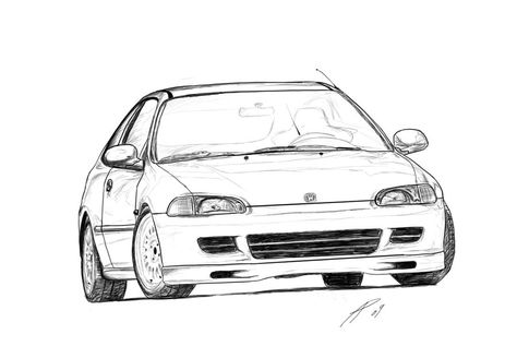 Honda Civic Eg Hatch Sketch by TwinFlow on DeviantArt Civic Eg Hatch, Eg Hatch, Honda Civic Hatch, Black Honda, Honda Civic Sport, Jdm Honda, Civic Eg, Jdm Wallpaper, Honda Civic Hatchback