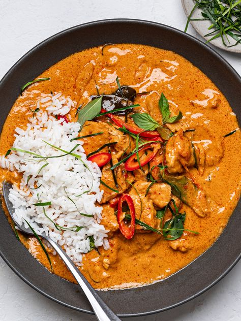 Panang Chicken Curry Panang Curry Chicken, Panang Chicken, Panang Curry Recipe, Panang Curry, Mapo Tofu, Thai Chicken, Indian Curry, Thai Curry, Curry Chicken Recipes