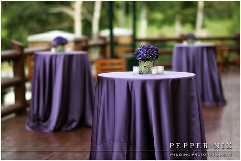 Lavender tablecloths Lodge Wedding Reception, Wedding Reception Photography, Reception Details, Lodge Wedding, Reception Ideas, Tablecloths, Wedding Reception, Table Cloth, Lavender