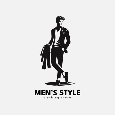 Man clothing store logo | Premium Vector #Freepik #vector Clothing Store Logo, Chemistry Posters, Store Logo, Mens Clothing Store, Man Clothing, Download Background, Fashion Man, Man Logo, Mens Wear