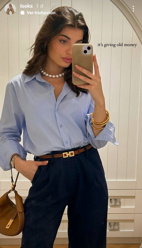 Striped Polo Shirt Outfit Women, Autumn Women Outfits, Classy Summer Outfits Aesthetic Casual, Navy Pants Outfit Work, Corporate Fashion Office Chic, Polo Ralph Lauren Aesthetic, Adrette Outfits, Stile Boho Chic, Professional Outfits Women