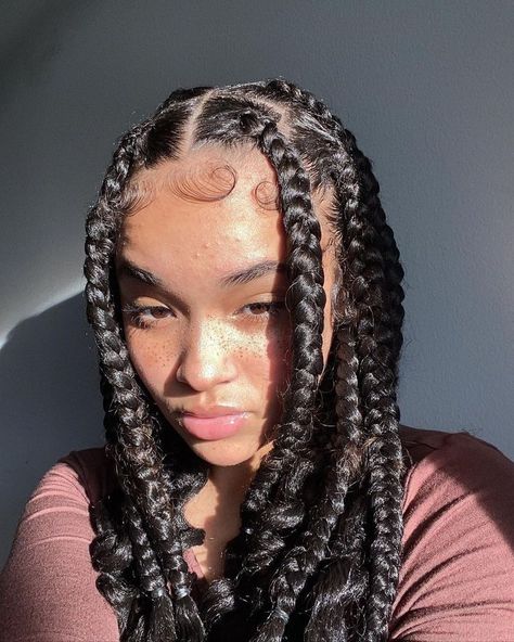 Braids With Curly Ends, Cute Box Braids, Short Box Braids, Big Box Braids Hairstyles, Goddess Braids Hairstyles, Box Braids Hairstyles For Black Women, Cute Box Braids Hairstyles, Protective Hairstyles Braids, Hairdos For Curly Hair