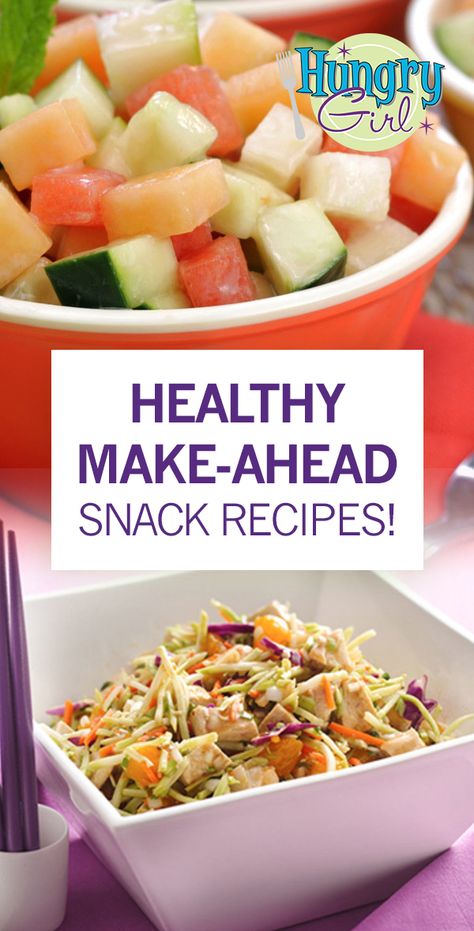 Healthy Make-Ahead Multi-Serving Snack Recipes | Hungry Girl Group Snacks, Salty Snack Recipes, Chunky Vegetable Soup, Weekend Snacks, Roasted Veggies In Oven, Hungry Girl Recipes, Low Fat Snacks, Weight Watchers Snacks, Vegan Meat