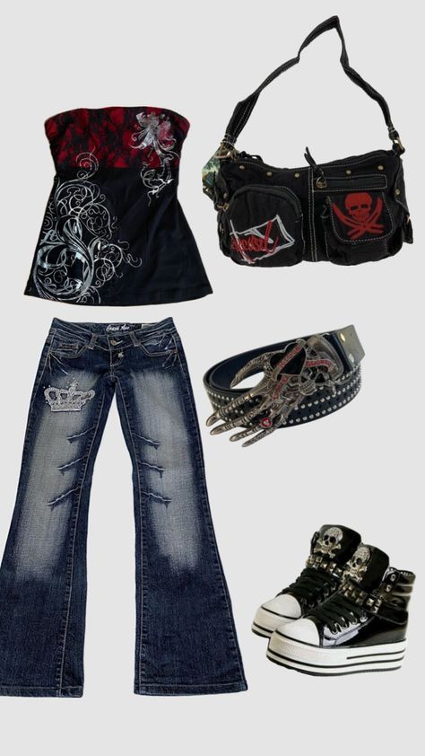 #emo #y2k #fashion #outfits #shuffles #2000s Y2k Fashion Outfits, 2000s Fashion Inspiration, Mcbling Fashion, Trashy Outfits, Filmy Vintage, Outfits 2000s, Emo Y2k, 2000s Outfits, 2000s Fashion Outfits